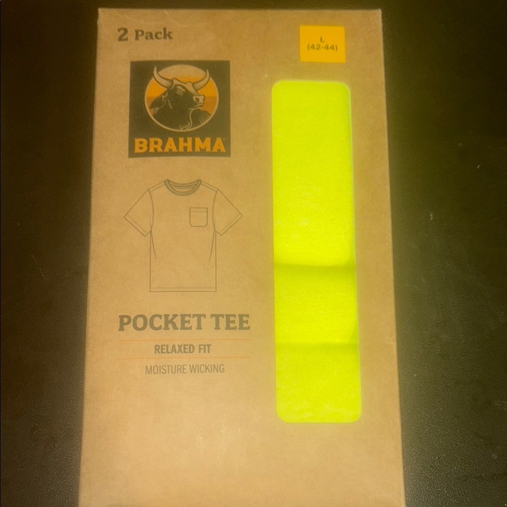Brahma Kids Neon Yellow Pocket Tee 2-Pack